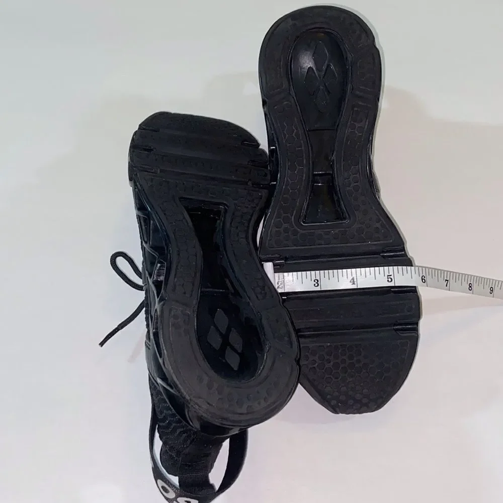 Just Soso Sport Running Training Walk Gym Black Athletic Shoeswith White Accents